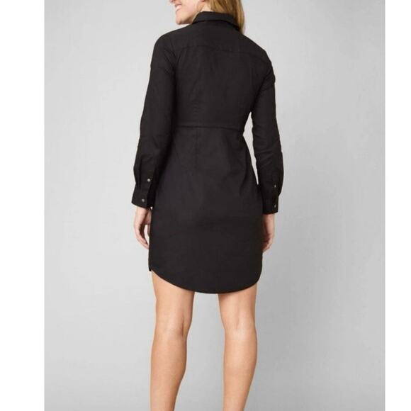 Untuckit Angelina Shirt Dress Womens 2 MIDI Black Cotton Stretch Business Travel - Picture 2 of 8